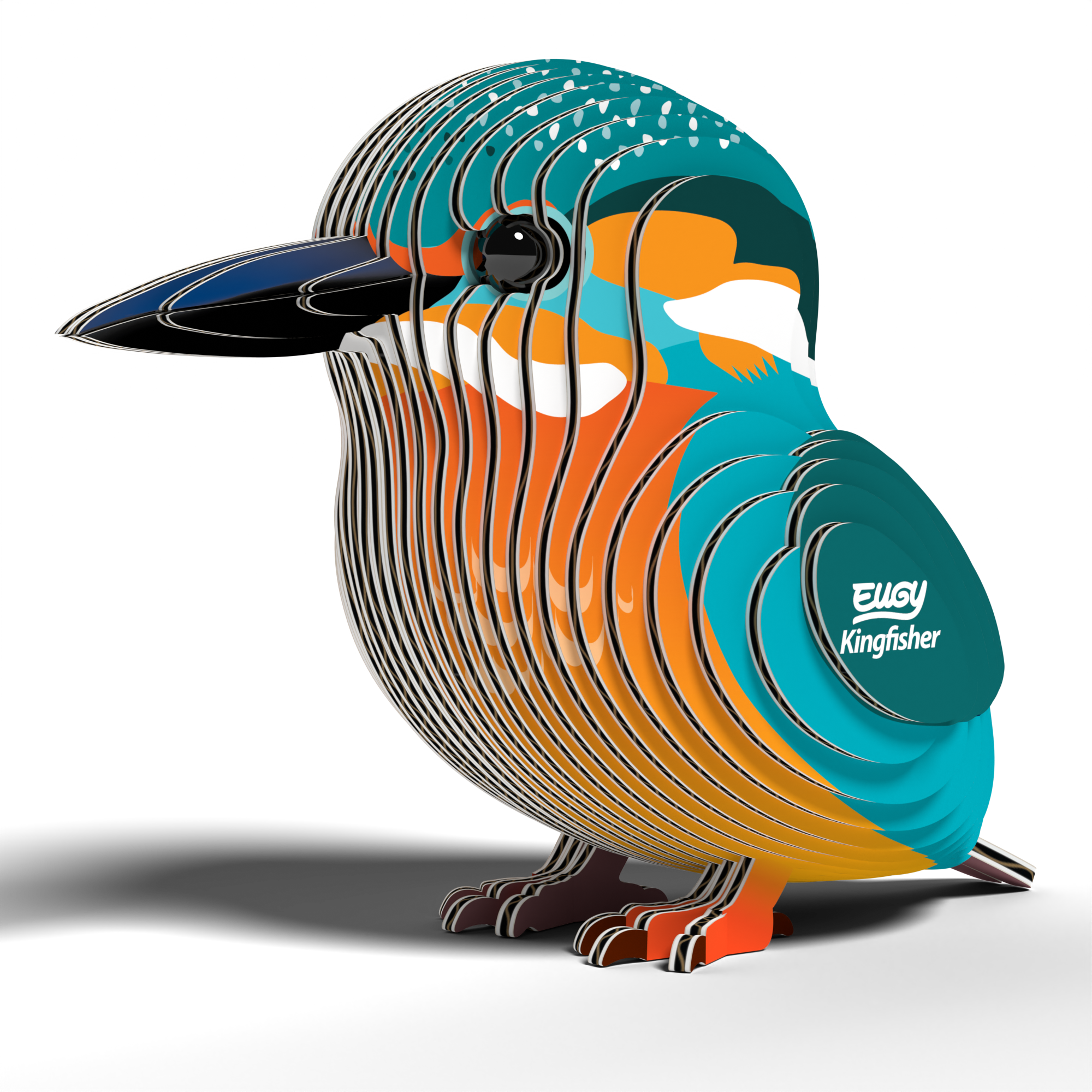 Colorful Eco-Friendly Kingfisher 3D Puzzle pieces displayed