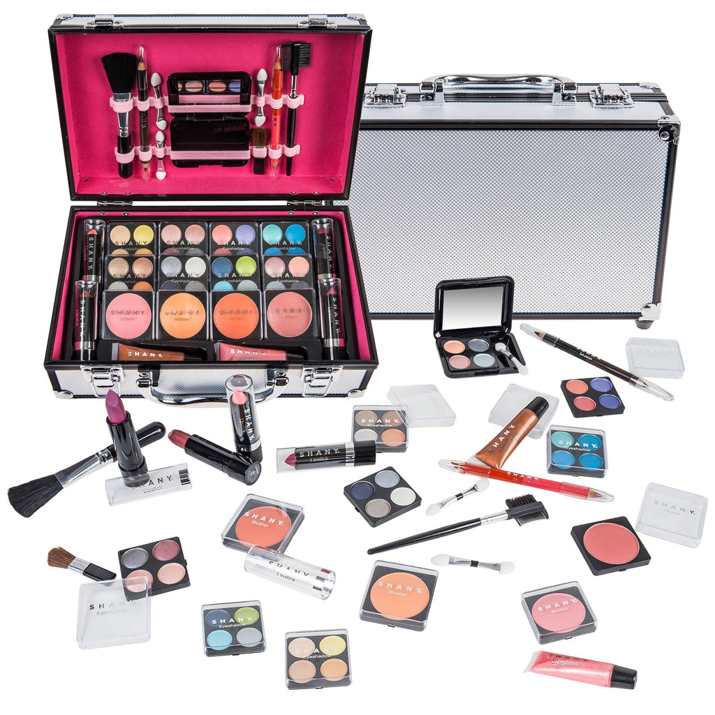 Ultimate Travel Makeup Case with shimmering and matte eyeshadows