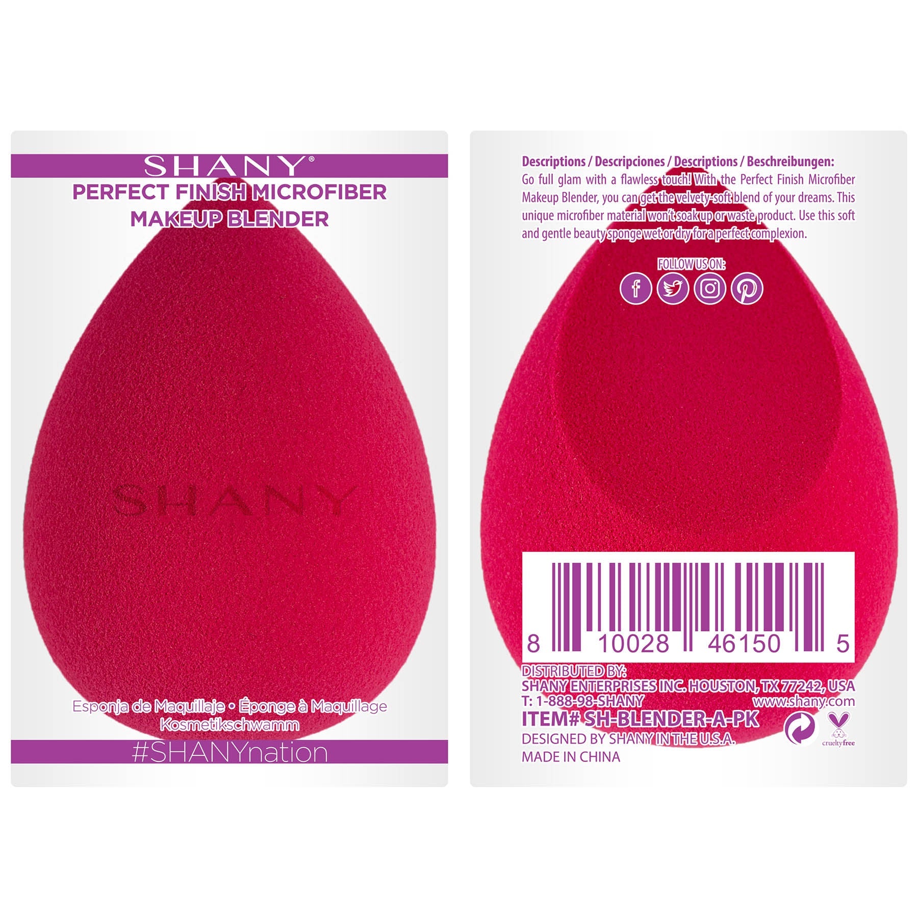 Side view of Flawless Microfiber Makeup Blender Sponge by SHANY