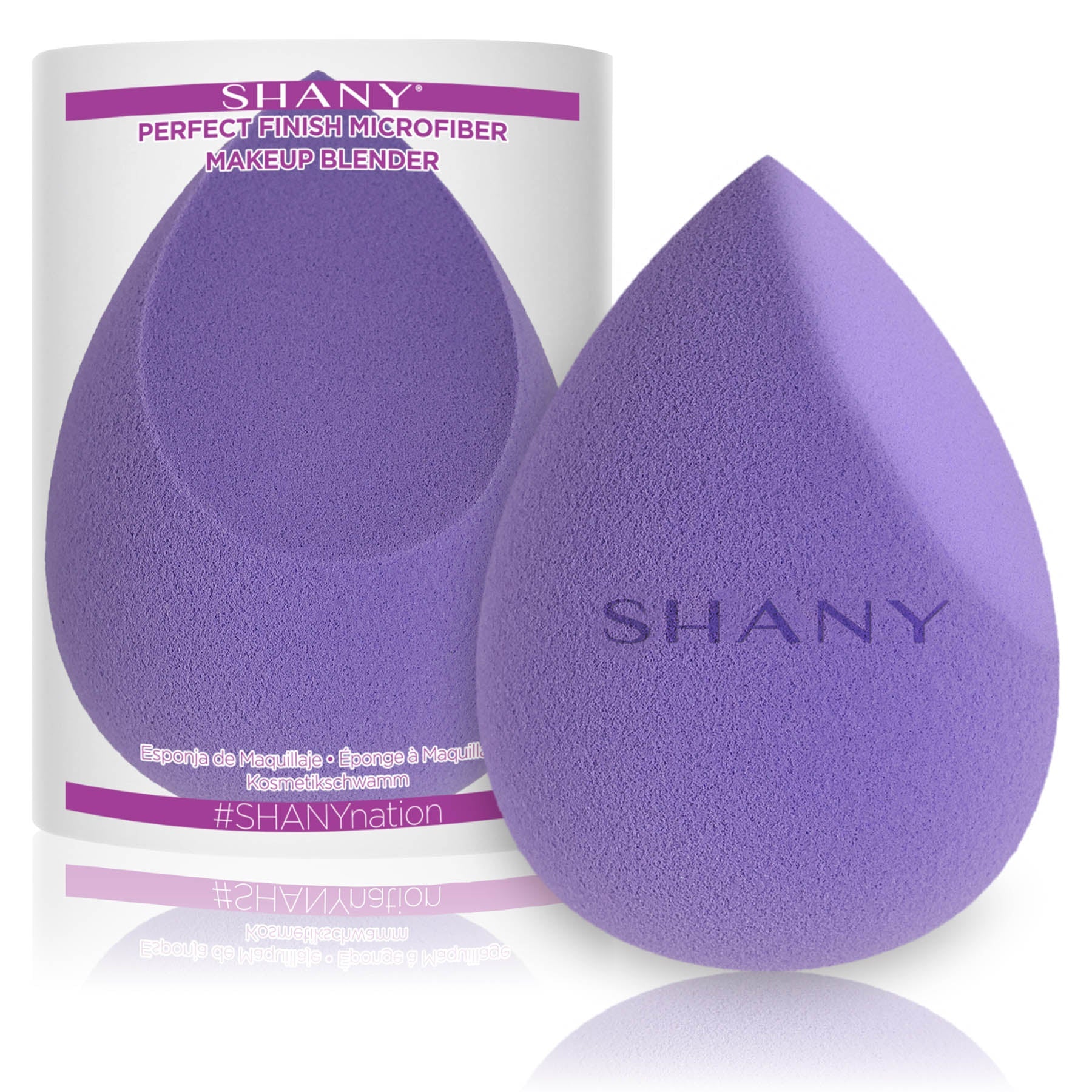 Flawless Microfiber Makeup Blender Sponge by SHANY in a makeup bag