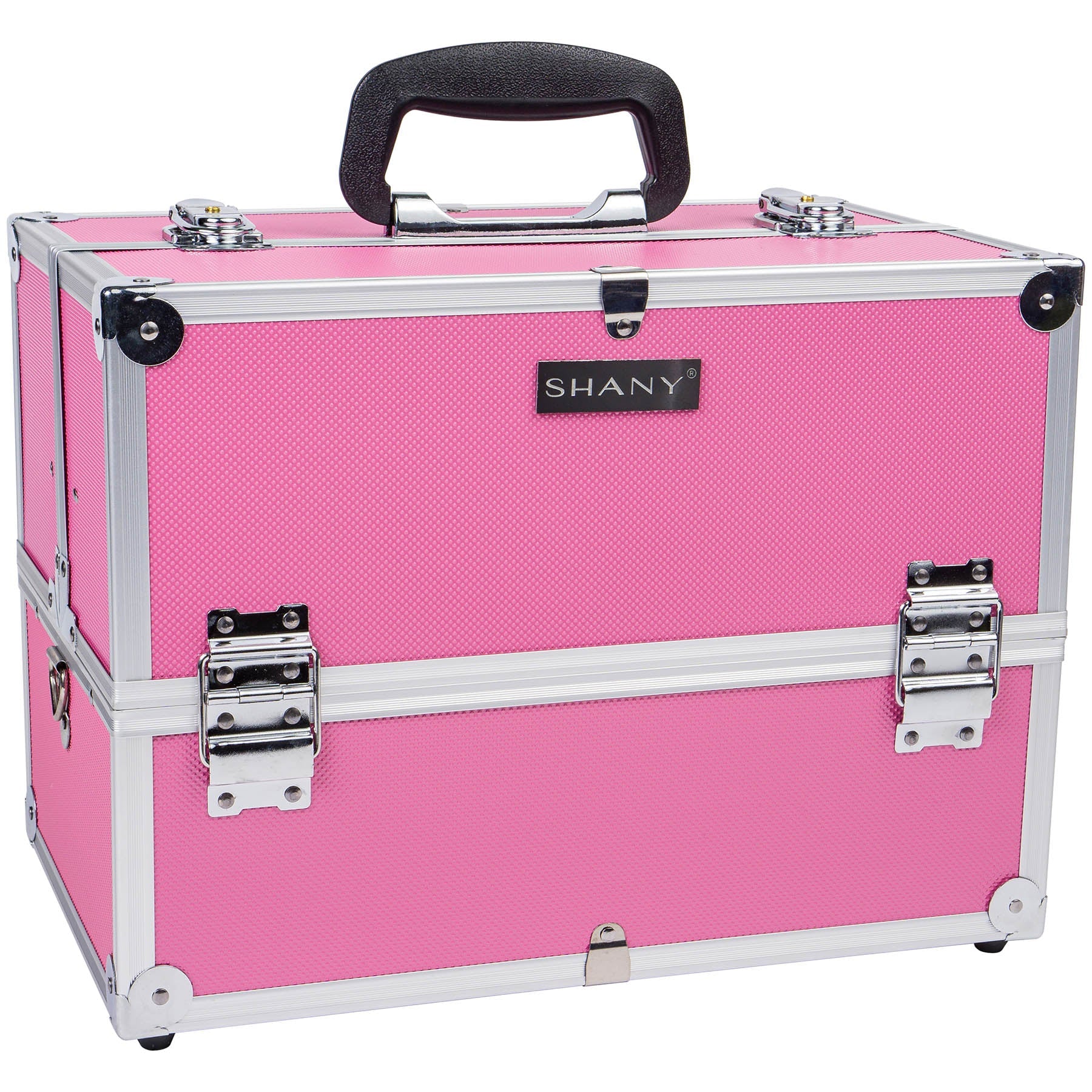 Close-up view of SHANY Makeup Train Case lock mechanism