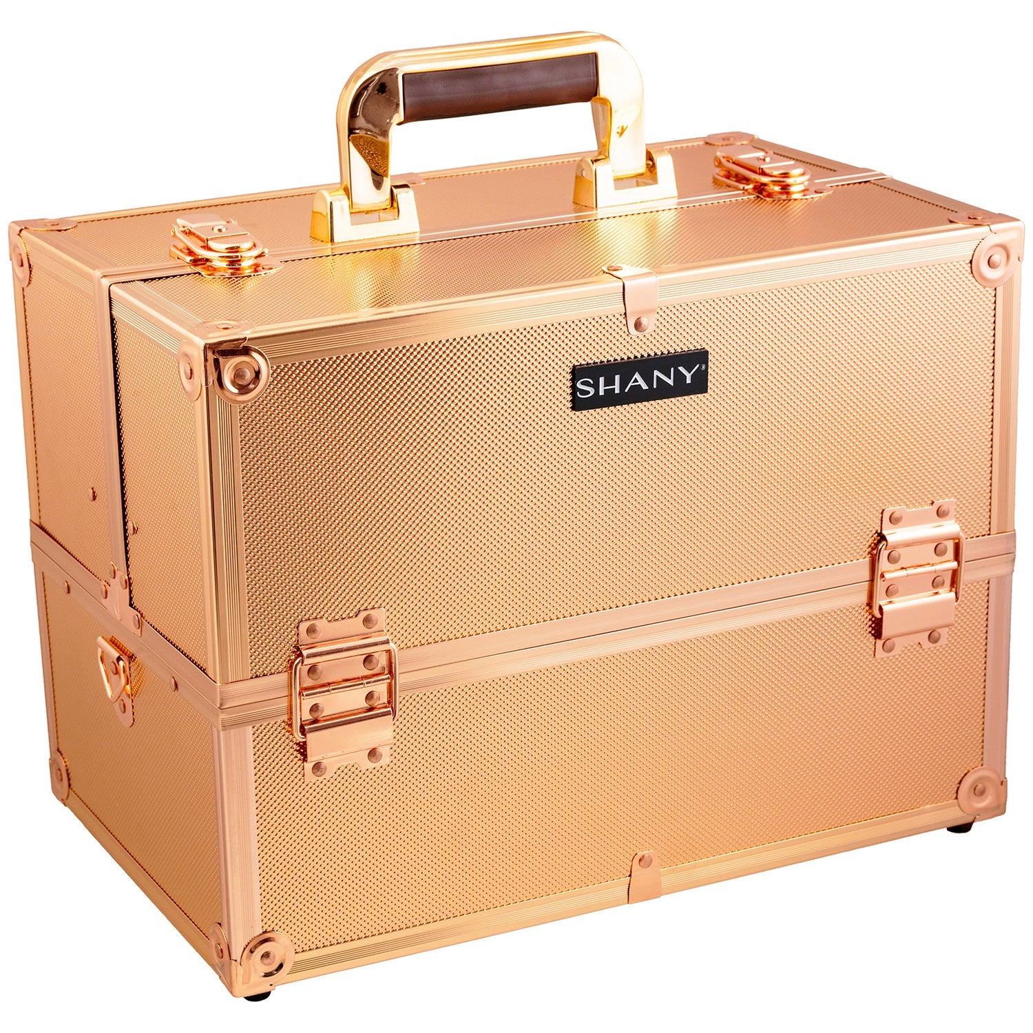 SHANY Makeup Train Case in stylish matte aluminum finish