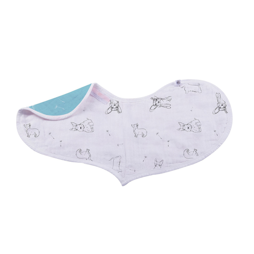 Soft texture of Bamboo Heart Bibs for Babies in natural bamboo muslin