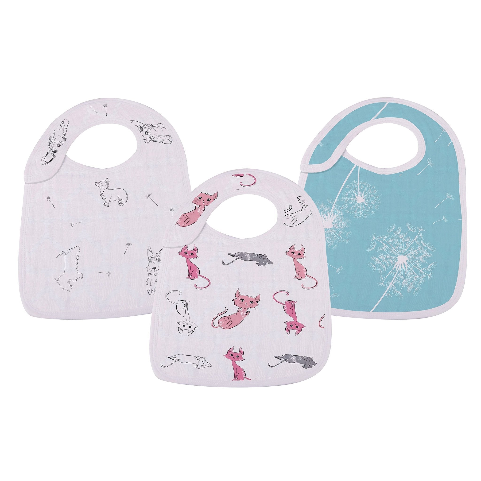 Side view showcasing adjustable snaps on Bamboo Muslin Snap Bibs