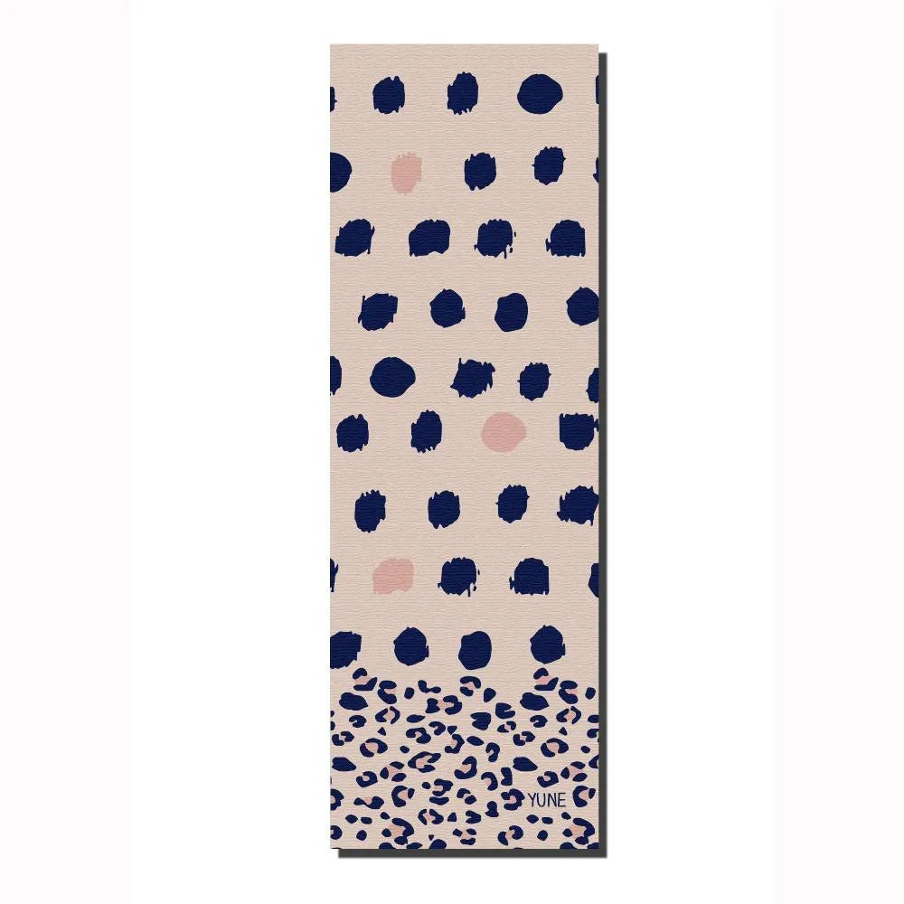 Side view of Yune Yoga Leopard Non-Slip Yoga Mat with cushioned grip