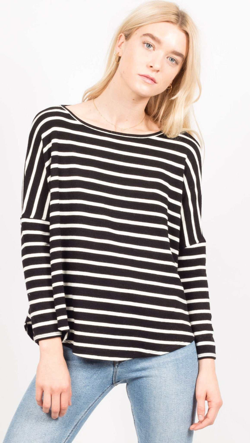 Tom Sweater | Black and White Stripe Pullover