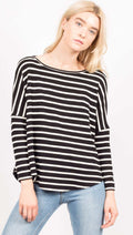 Tom Sweater | Black and White Stripe Pullover