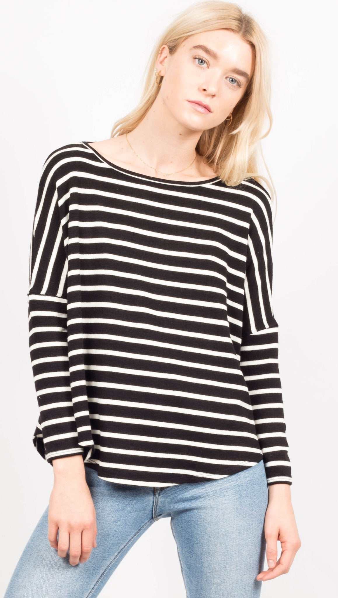 Tom Sweater | Black and White Stripe Pullover