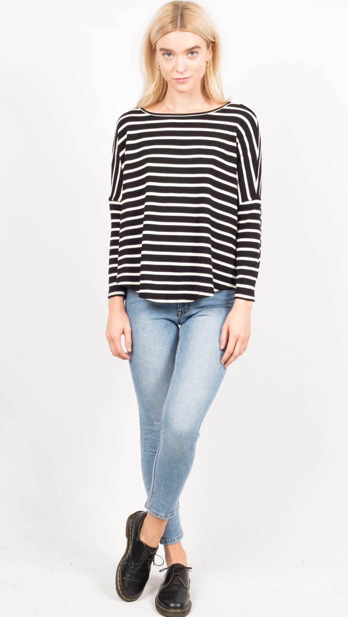 Tom Sweater | Black and White Stripe Pullover