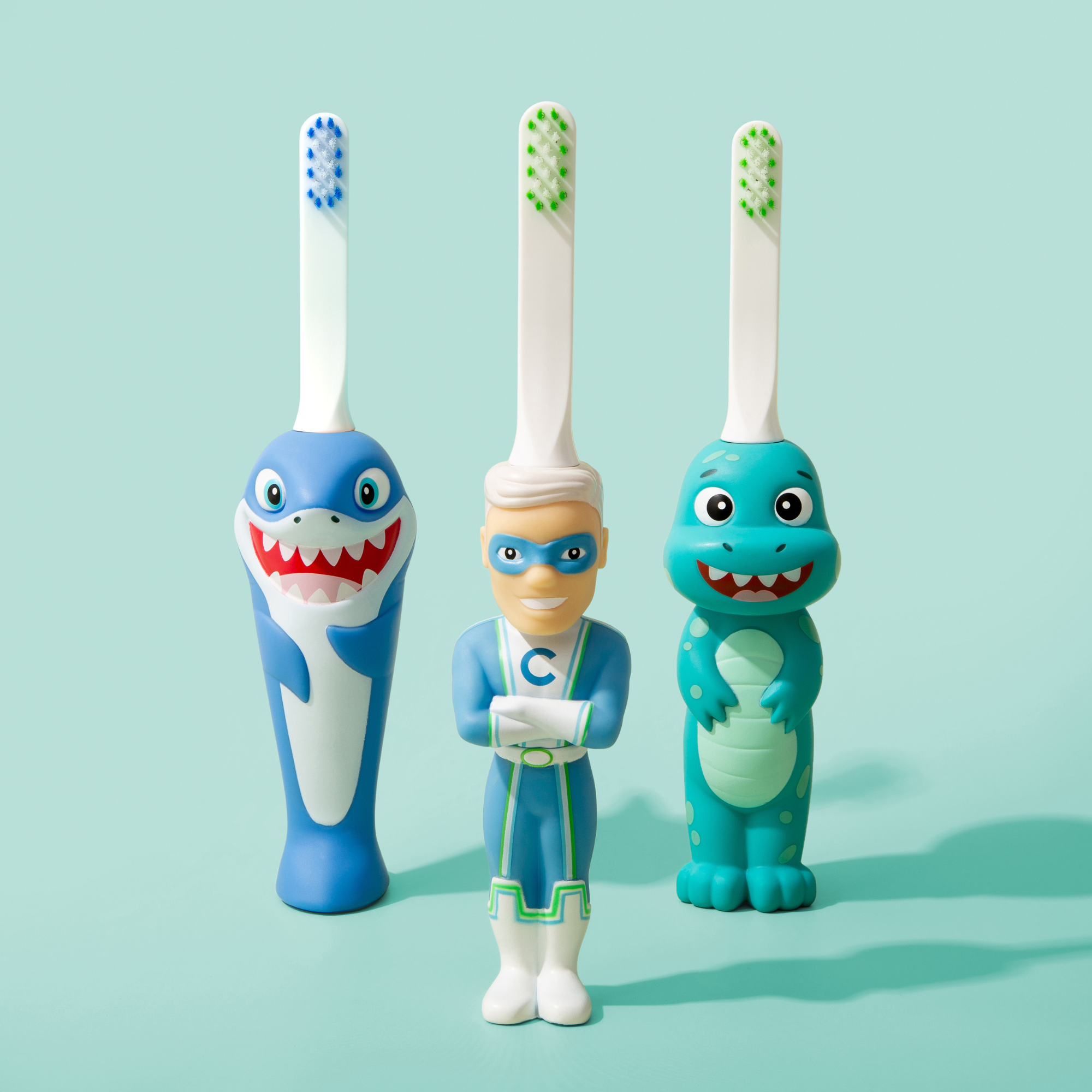 Side view showcasing ergonomic design of Captain Cavity Toothbrush