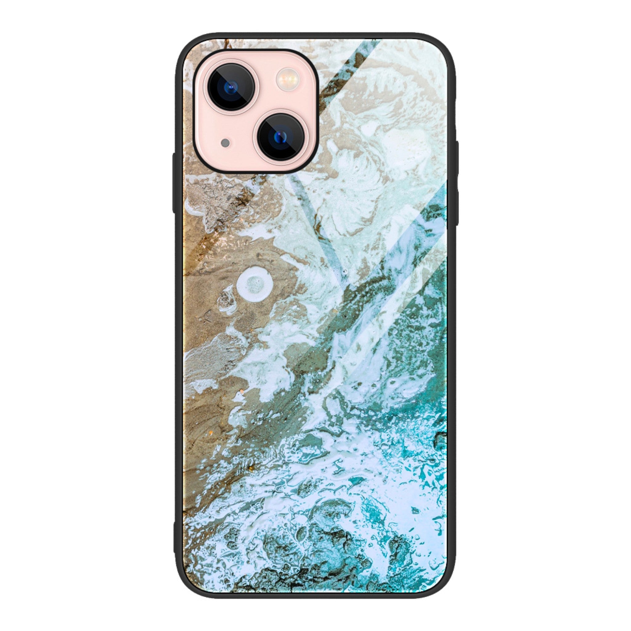tpu tempered glass phone case for iPhone13 marble glass case