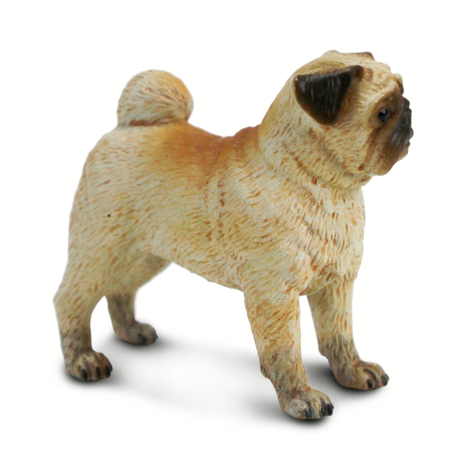 Pug Toy Figurine by Safari Ltd with expressive ears and playful stance
