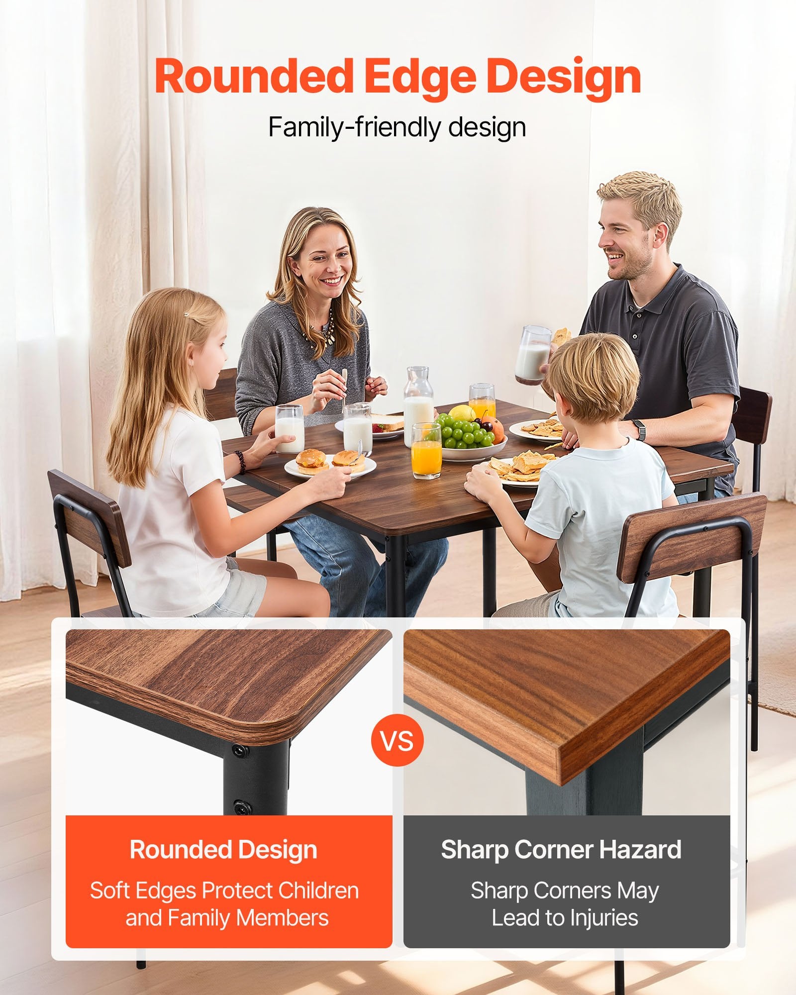 Water-resistant surface of VEVOR Bar Table shown in kitchen