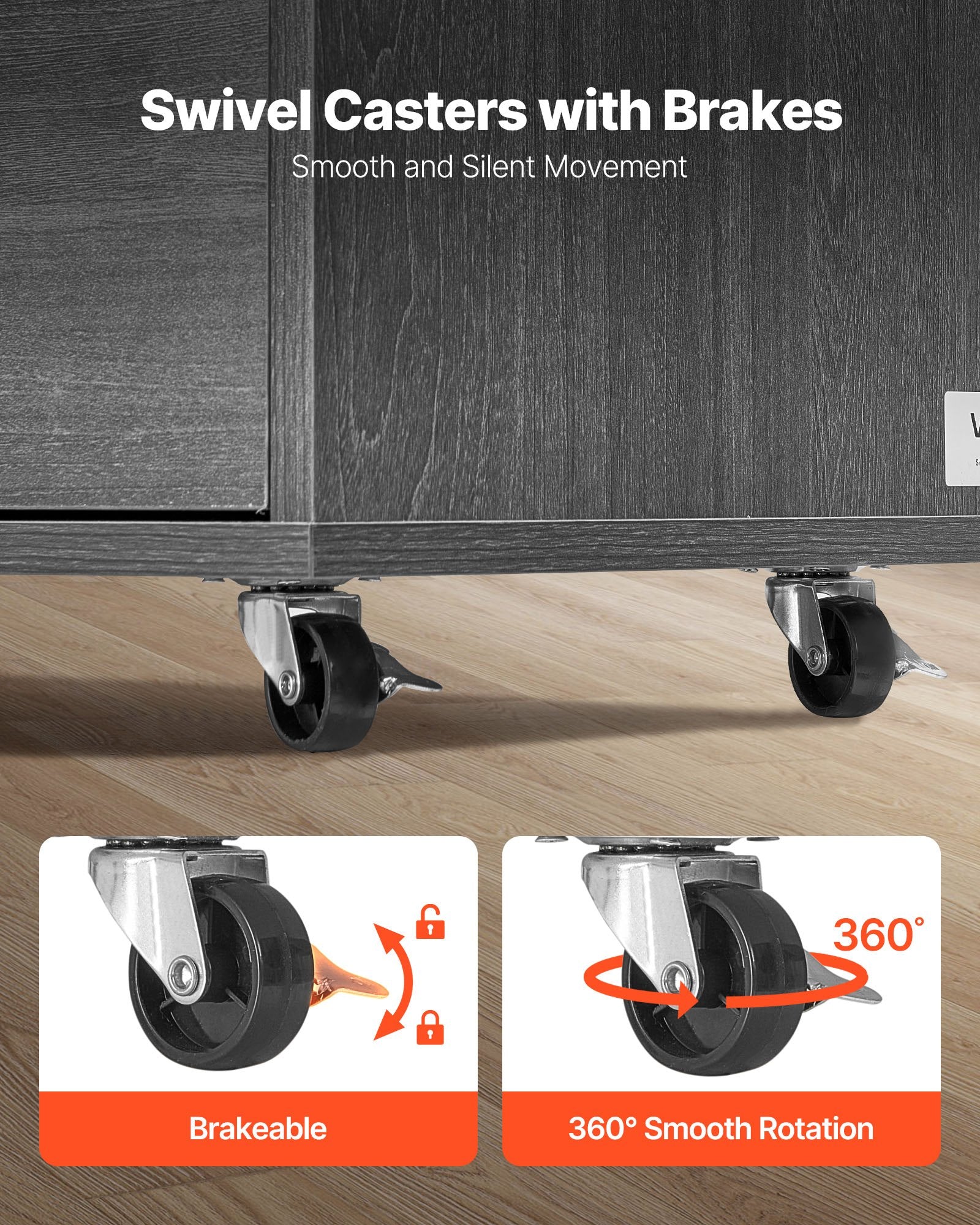 Top view of VEVOR Mobile 3 Drawer File Cabinet with power strip