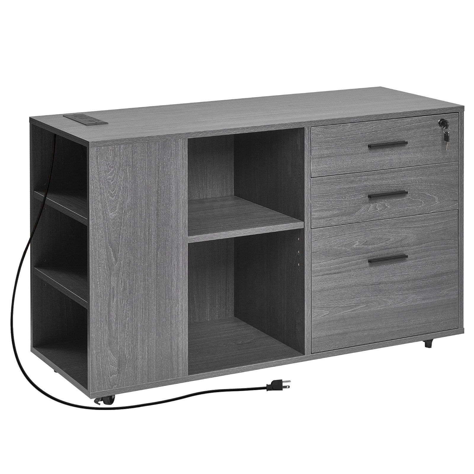 VEVOR Mobile 3 Drawer File Cabinet displayed in a home office