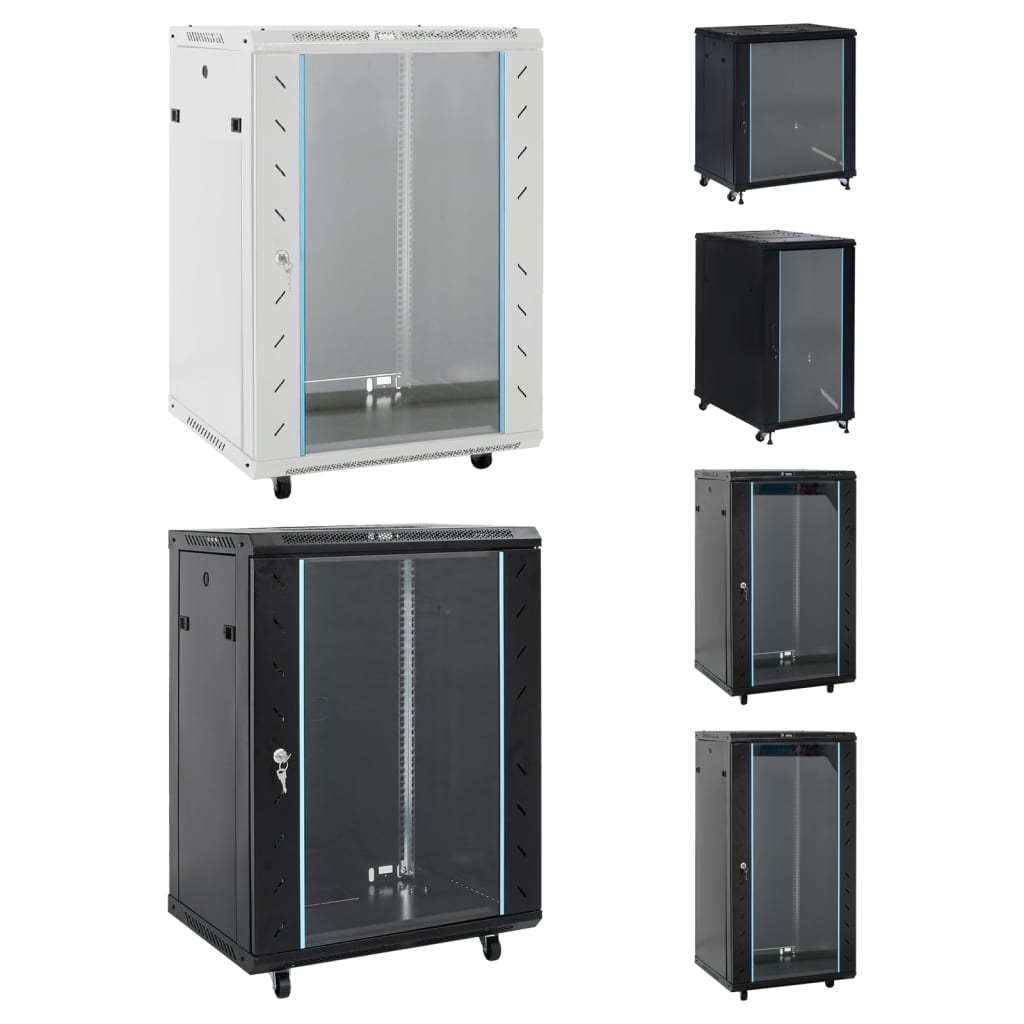 vidaXL Network Cabinet with Swivel Feet Server Rack Storage Equipment IP20