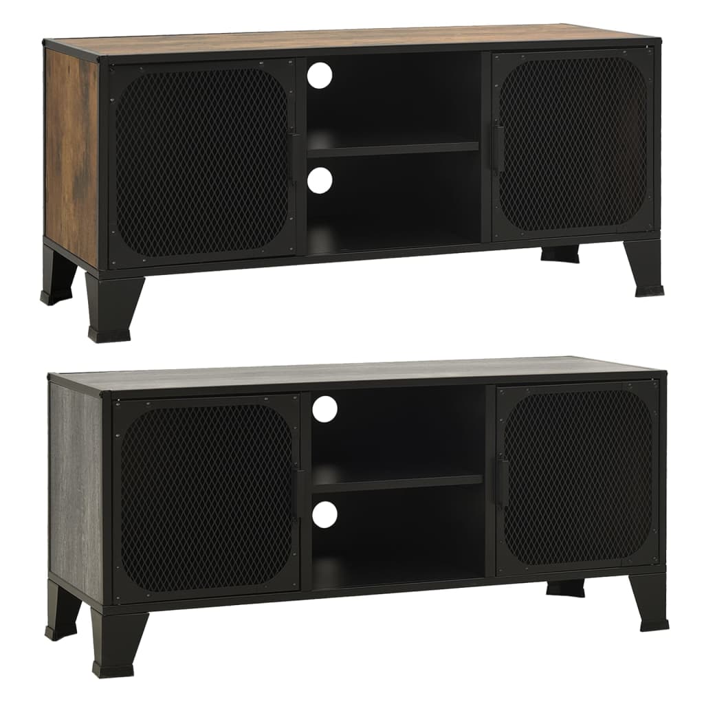 vidaXL TV Stand Media Unit Entertainment Center for Living Room Metal and MDF