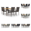 vidaXL Patio Dining Set Dining Table and Chairs Furniture Set Poly Rattan