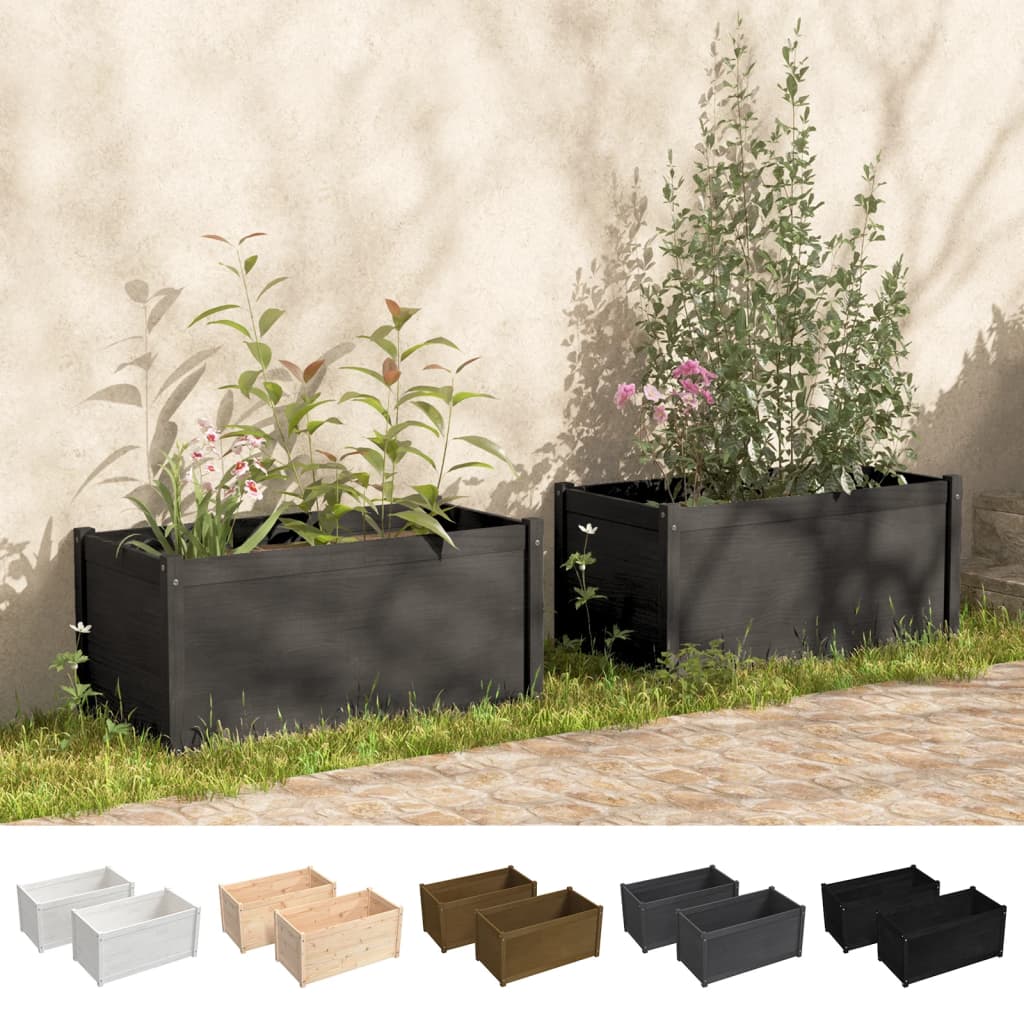 vidaXL Planter Decorative Outdoor Patio Plant Pot Flower Box Solid Wood Pine
