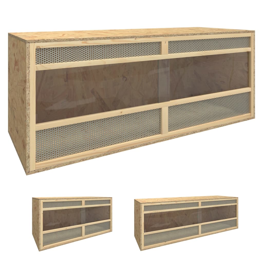 vidaXL Reptile Terrarium Bearded Dragon Tank with Double Doors Snake Enclosure