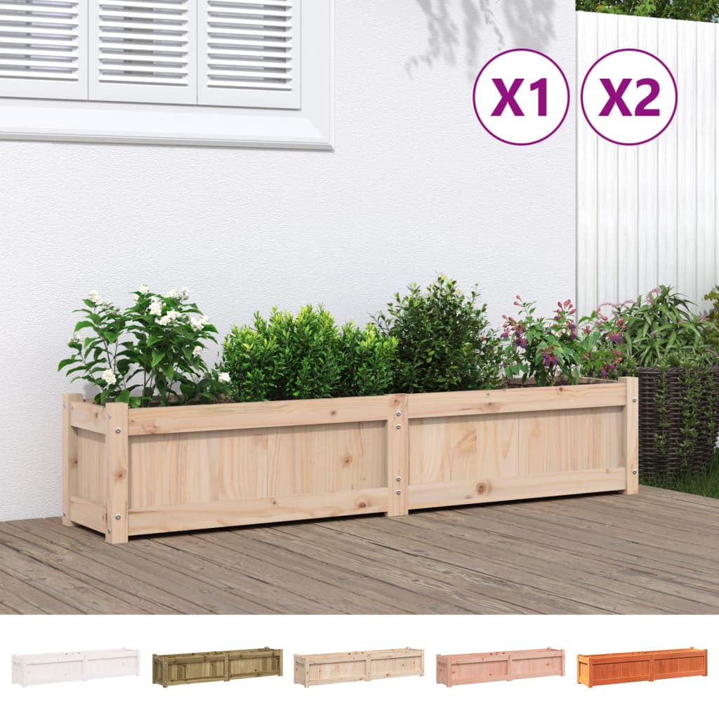 vidaXL Garden Planters Decorative Outdoor Plant Pot Flower Box Solid Wood Pine