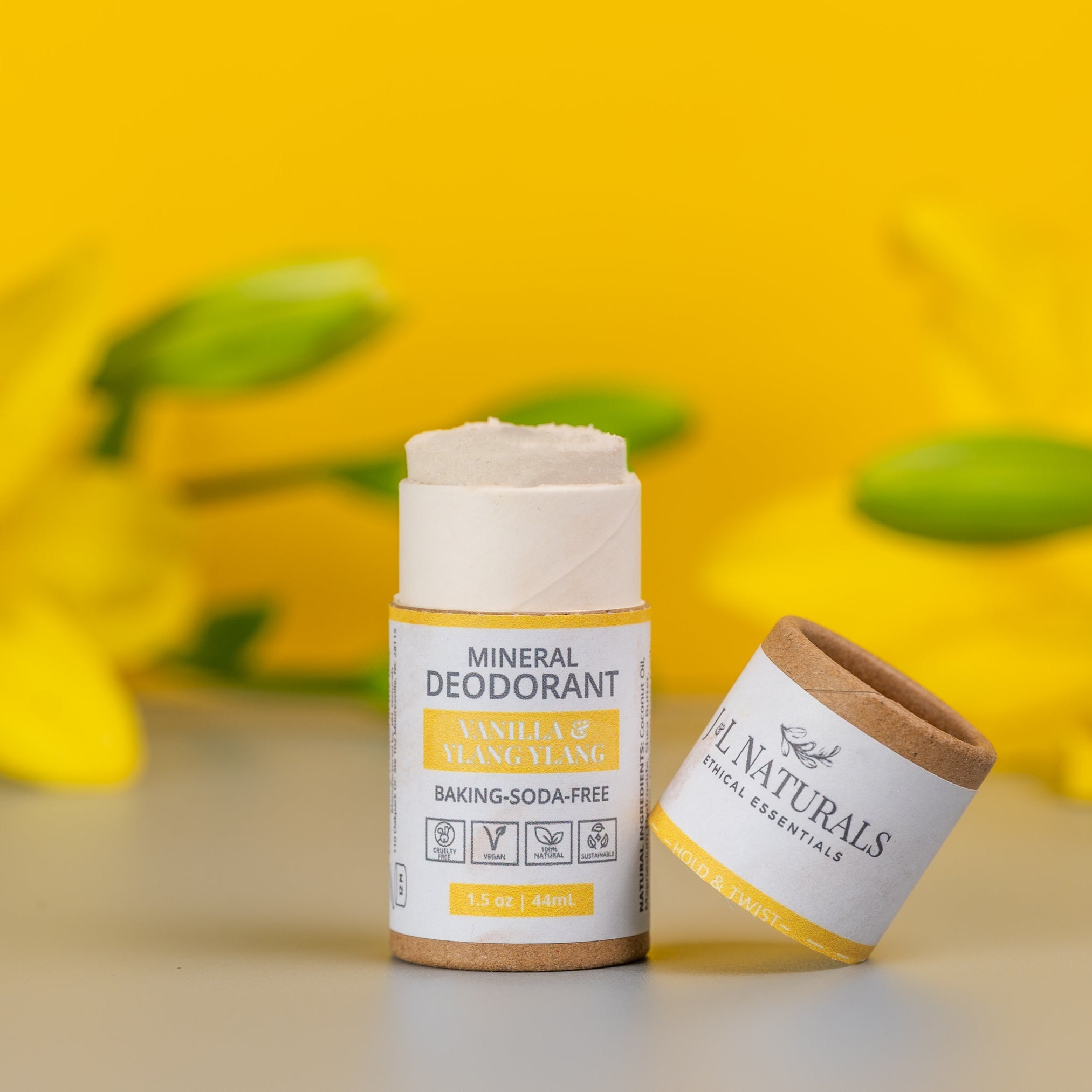 Top view of Gentle Mineral Deodorant showing application by J&L Naturals