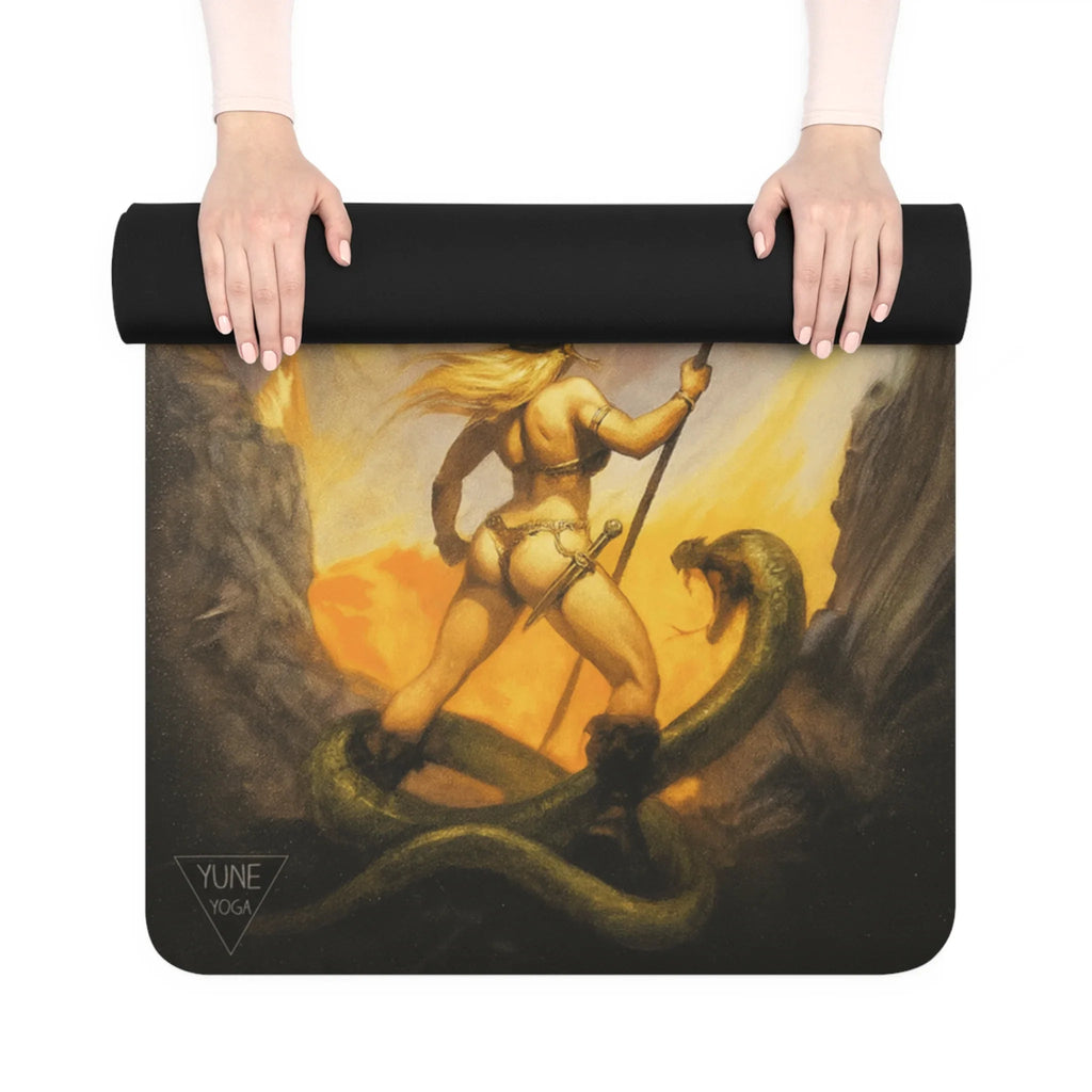 Yoga Mat - The Cave Warrior Heroine Design